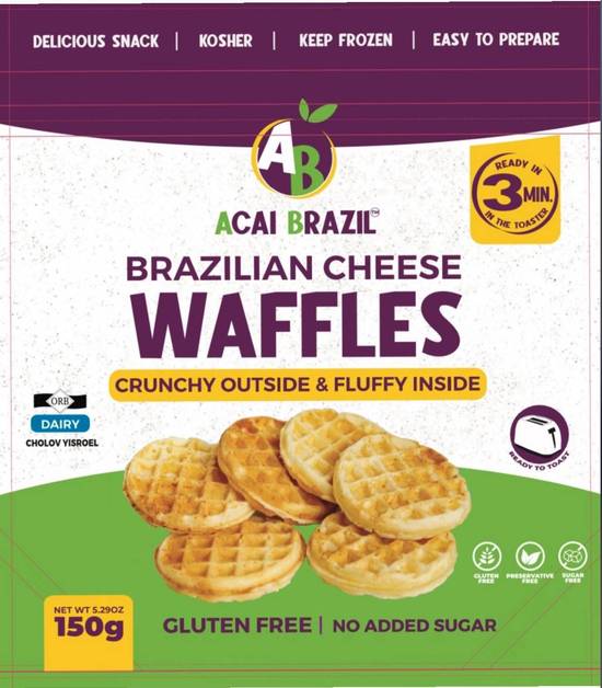 Brazilian Cheese Waffles Gluten Free Bag of 6 Waffles